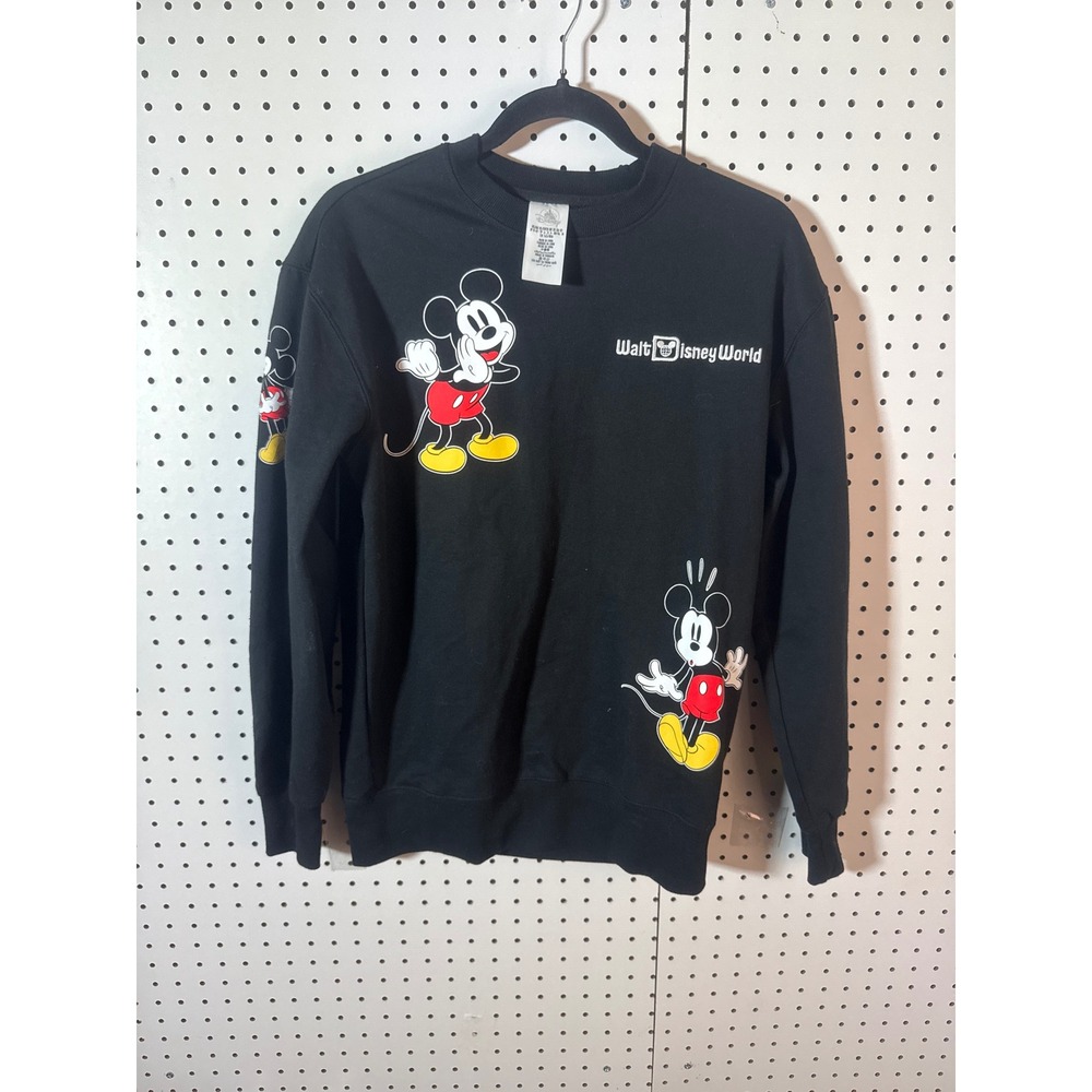 Disney Parks Walt Disney World Mickey Mouse Multi Graphic Sweatshirt Black XS